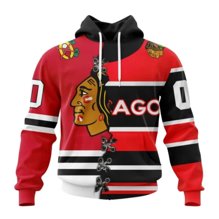 Ice Hockey Puck Chicago Blackhawks National Hockey League All Over Prints BLNHL020924CBQHD - 1/4 Zipper Hoodie