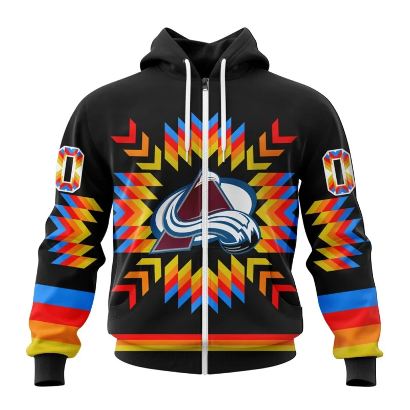 NHL Personalized Name And Number, Colorado Avalanche Special Design With Native Pattern,QTNHL Personalized Name And Number,080524B1038