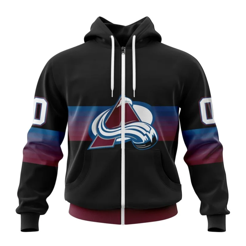 NHL Personalized Name And Number, Colorado Avalanche Special Black And Gradient Design,QTNHL Personalized Name And Number,080524B1419