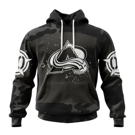 NHL Colorado Avalanche Special Black Camo Design For Veterans Day,QTNHL080524A1620