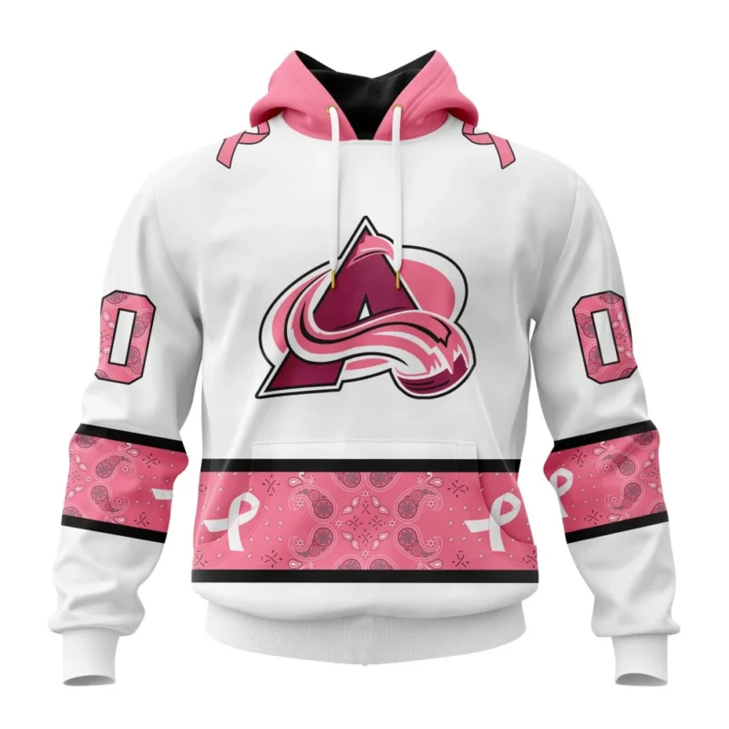 NHL Colorado Avalanche In Classic Style With Paisley, In October We Wear Pink Breast Cancer,QTNHL080524A1682