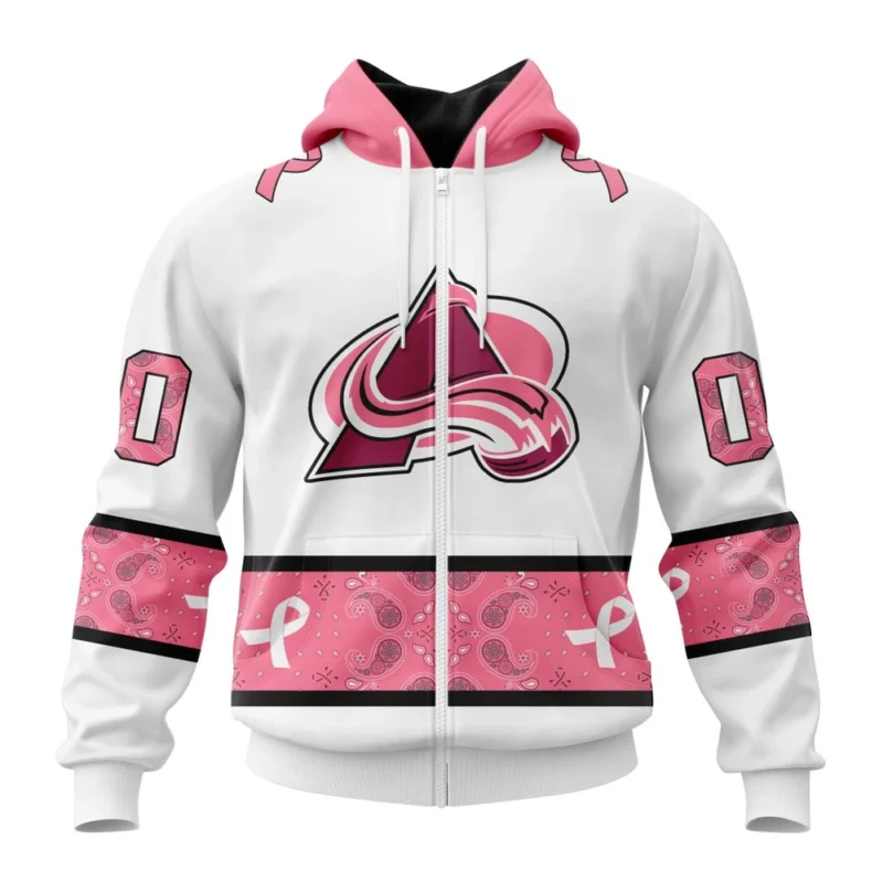 NHL Personalized Name And Number, Colorado Avalanche In Classic Style With Paisley, In October We Wear Pink Breast Cancer,QTNHL Personalized Name And Number,080524B1682