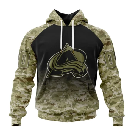 NHL Colorado Avalanche Special Camo Design For Veterans Day,QTNHL080524A1788