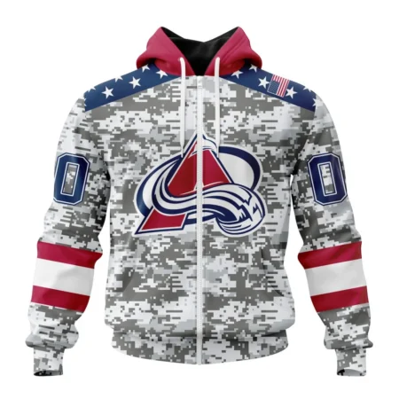 NHL Personalized Name And Number, Colorado Avalanche Special Camo Design For Veterans Day,QTNHL Personalized Name And Number,080524B1812