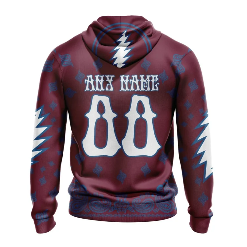 NHL Personalized Name And Number, Colorado Avalanche Special Grateful Dead Design,QTNHL Personalized Name And Number,080524B1919