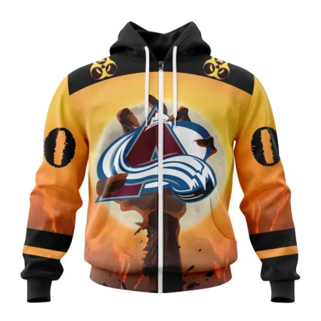 NHL Personalized Name And Number, Colorado Avalanche Special Zombie Design For Halloween,QTNHL Personalized Name And Number,080524B1949