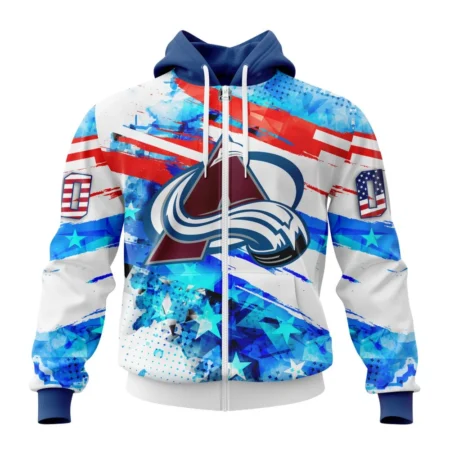 Colorado Avalanche, Special Concept For Independence Day,QTNHL Personalized Name And Number,080524B2155