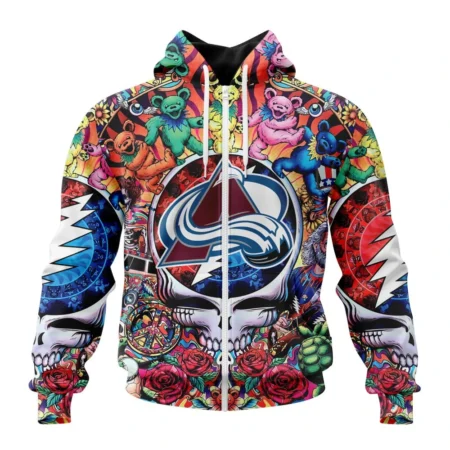 NHL Personalized Name And Number, Colorado Avalanche Special Grateful Dead Design,QTNHL Personalized Name And Number,080524B233