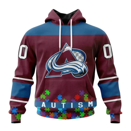 NHL Colorado Avalanche, Specialized Unisex Kits Hockey Fights Against Autism,QTNHL080524A2670