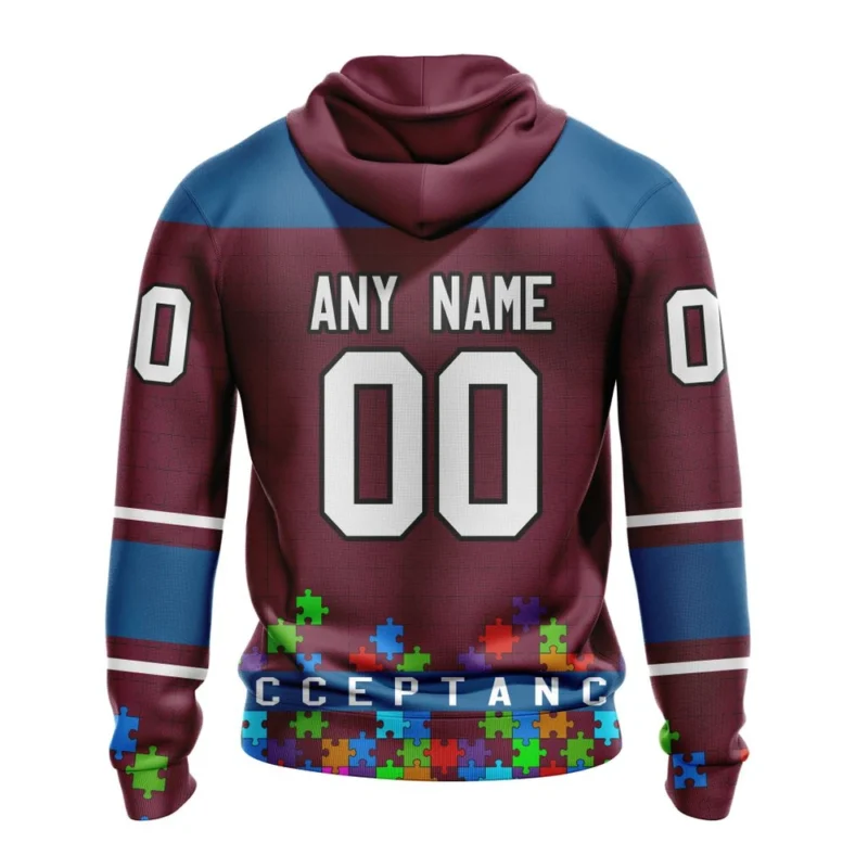 NHL Colorado Avalanche, Specialized Unisex Kits Hockey Fights Against Autism,QTNHL080524A2670