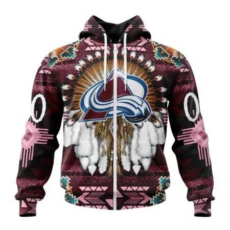 NHL Personalized Name And Number, Colorado Avalanche Special Native Costume Design,QTNHL Personalized Name And Number,080524B2692