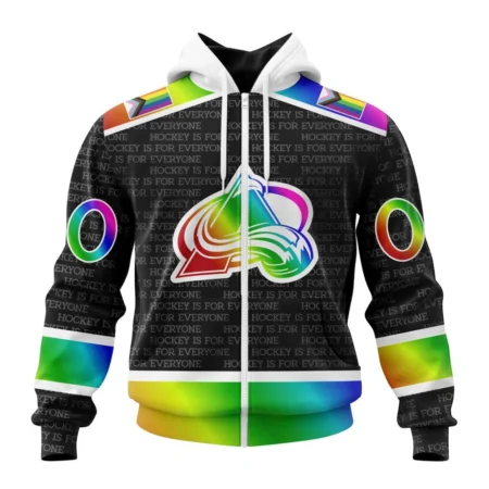 NHL Personalized Name And Number, Colorado Avalanche Special Pride Design Hockey Is For Everyone,QTNHL Personalized Name And Number,080524B2721