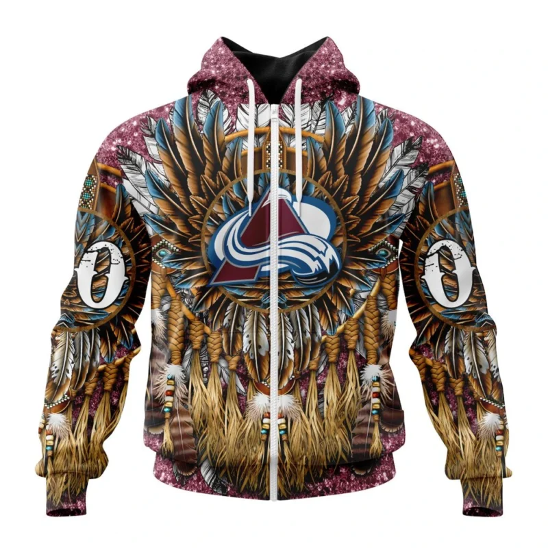 NHL Personalized Name And Number, Colorado Avalanche Special Native Costume Design,QTNHL Personalized Name And Number,080524B2749