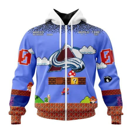 NHL Personalized Name And Number, Colorado Avalanche Special Kits With Super Mario Game Design,QTNHL Personalized Name And Number,080524B286