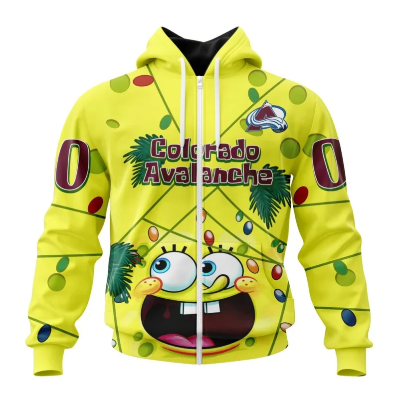 Colorado Avalanche, Specialized Jersey With Spongebob ,QTNHL 080524B3274