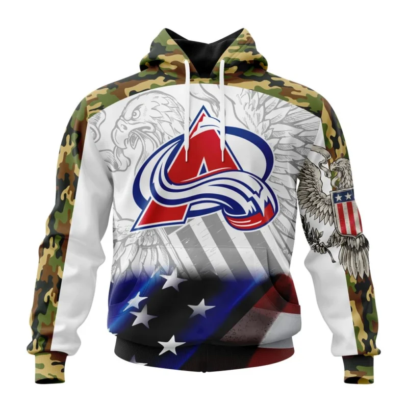 NHL Colorado Avalanche, Specialized Design With Our America Flag And Our America Eagle,QTNHL080524A3455