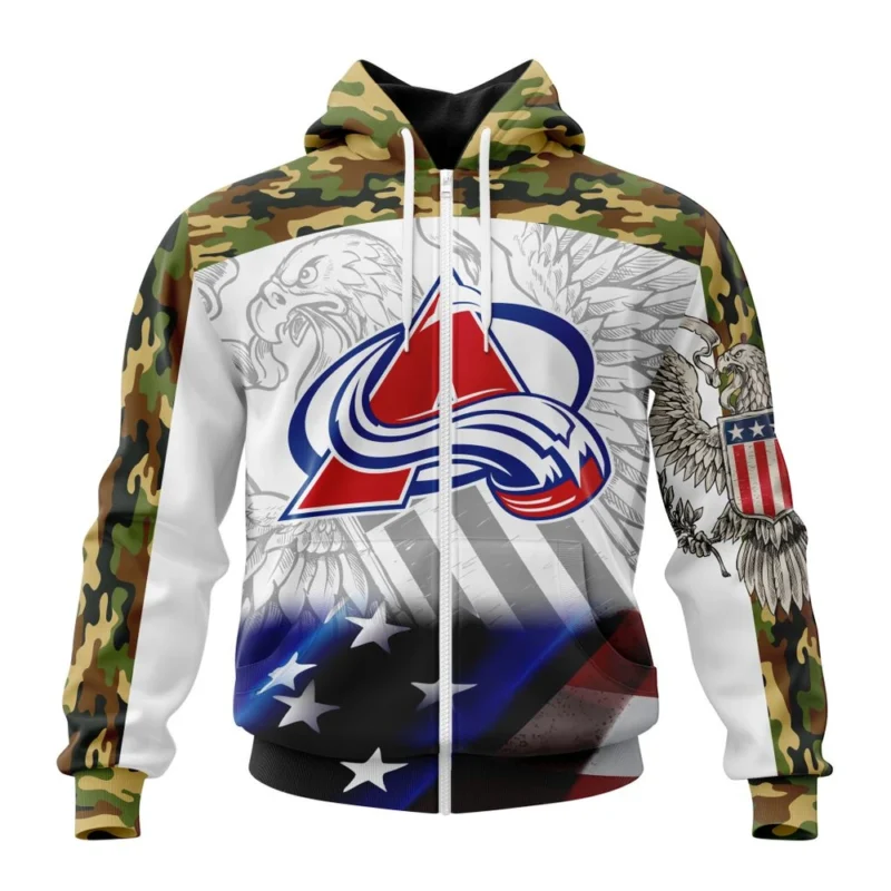 NHL Colorado Avalanche, Specialized Design With Our America Flag And Our America Eagle,QTNHL 080524B3455