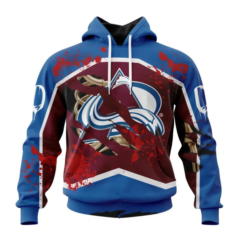 NHL Colorado Avalanche, Specialized Design Jersey With Your Ribs For Halloween,QTNHL080524A3516