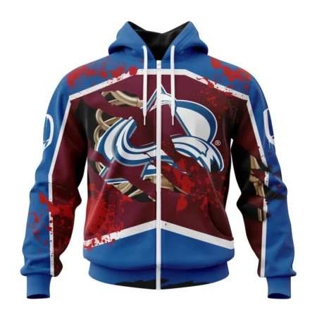 NHL Colorado Avalanche, Specialized Design Jersey With Your Ribs For Halloween,QTNHL 080524B3516