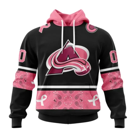 NHL Colorado Avalanche, Specialized Design In Classic Style With Paisley, In October We Wear Pink Breast Cancer,QTNHL080524A3601