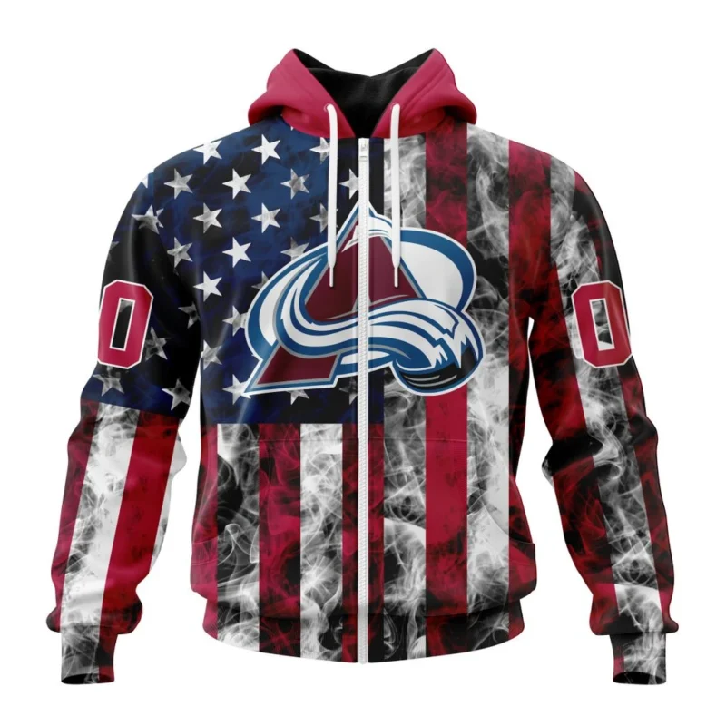 NHL Personalized Name And Number, Colorado Avalanche Special Design For Independence Day The Fourth Of July,QTNHL Personalized Name And Number,080524B500