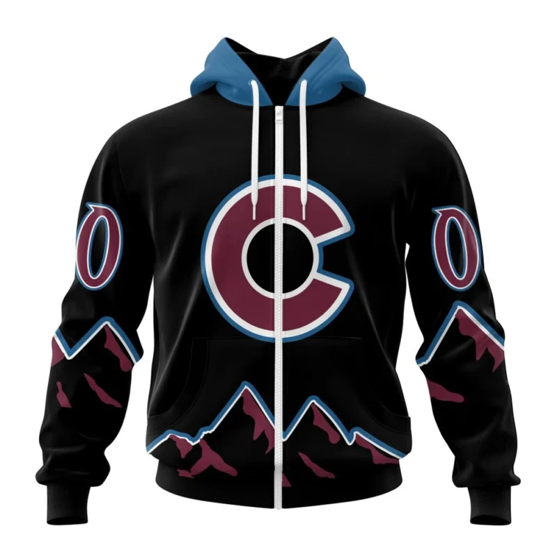 NHL Personalized Name And Number, Colorado Avalanche Special Blackout Design,QTNHL Personalized Name And Number,080524B610