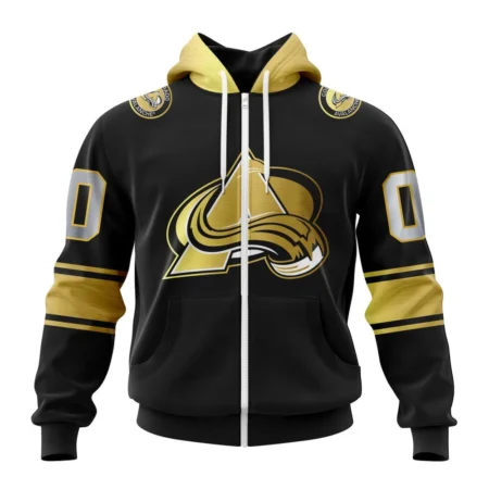 NHL Personalized Name And Number, Colorado Avalanche Special Black And Gold Design,QTNHL Personalized Name And Number,080524B782