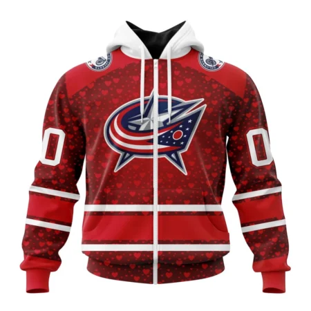 NHL Personalized Name And Number, Columbus Blue Jackets Special Gift For Valentines Day,QTNHL Personalized Name And Number,080524B1004