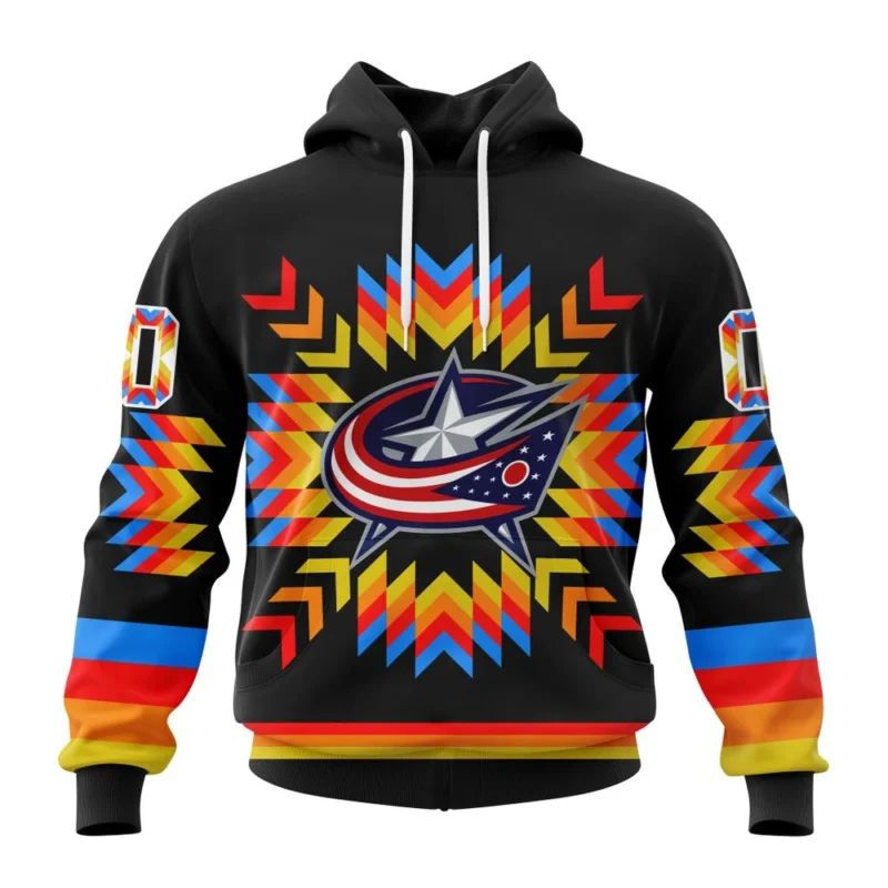 NHL Columbus Blue Jackets Special Design With Native Pattern,QTNHL080524A1036