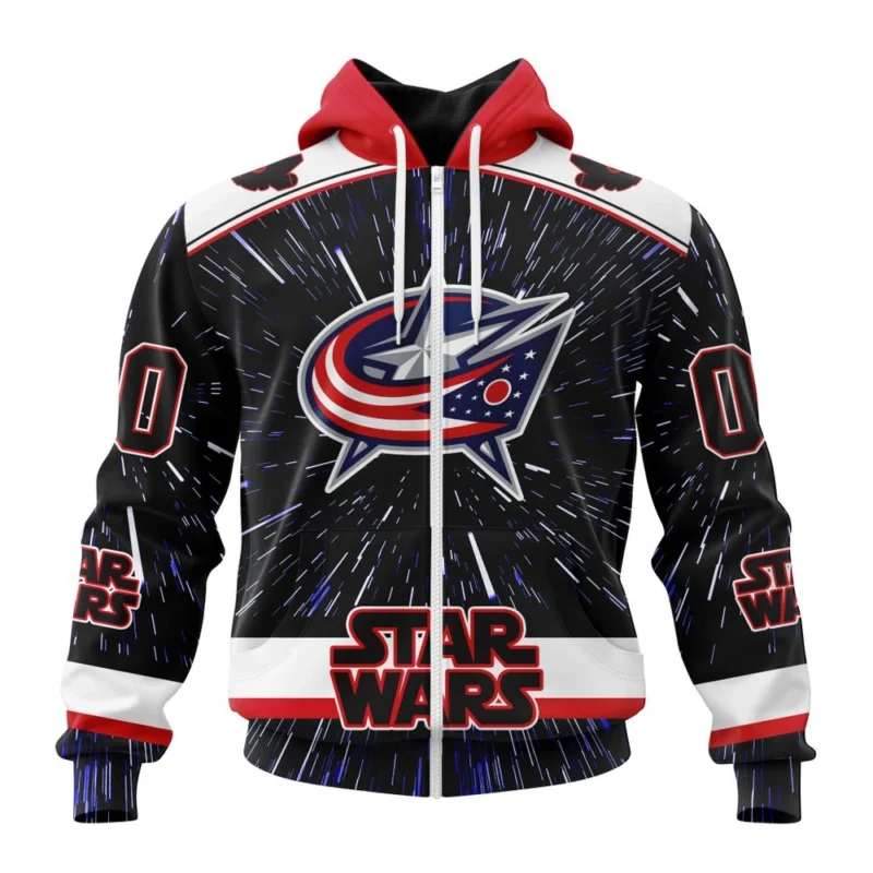 NHL Personalized Name And Number, Columbus Blue Jackets Special Star Wars Design,QTNHL Personalized Name And Number,080524B1130