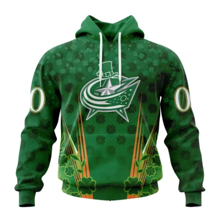 NHL Columbus Blue Jackets Special Design For St. Patrick' Day,QTNHL080524A1160