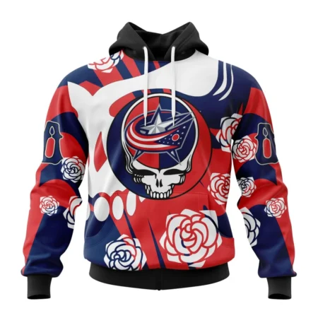 NHL Columbus Blue Jackets Special Grateful Dead Design,QTNHL080524A1286