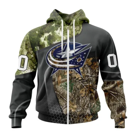 NHL Personalized Name And Number, Columbus Blue Jackets Special Hunting Camo Design,QTNHL Personalized Name And Number,080524B1321