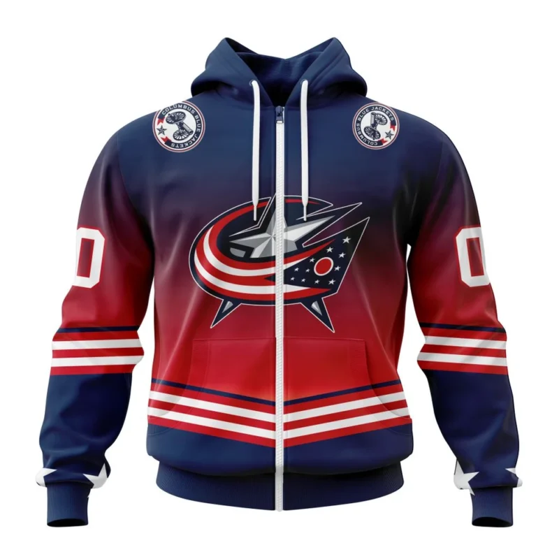 NHL Personalized Name And Number, Columbus Blue Jackets Personalize Gradient Series Concept,QTNHL Personalized Name And Number,080524B1356