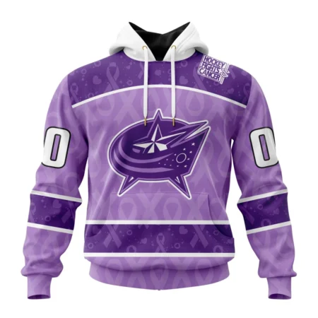 NHL Columbus Blue Jackets New Lavender Hockey Fight Cancer,QTNHL080524A1492