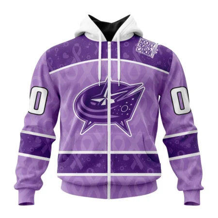 NHL Personalized Name And Number, Columbus Blue Jackets New Lavender Hockey Fight Cancer,QTNHL Personalized Name And Number,080524B1492