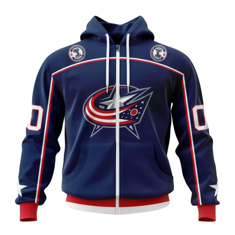 NHL Personalized Name And Number, Columbus Blue Jackets  Home Kits,QTNHL Personalized Name And Number,080524B1527