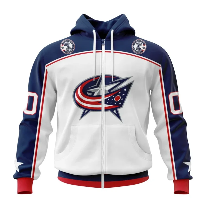 NHL Personalized Name And Number, Columbus Blue Jackets  Away Kits,QTNHL Personalized Name And Number,080524B1528