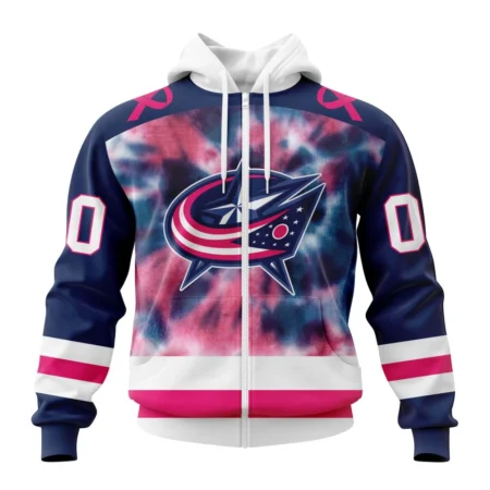 NHL Personalized Name And Number, Columbus Blue Jackets Special Pink October Fight Breast Cancer,QTNHL Personalized Name And Number,080524B1841