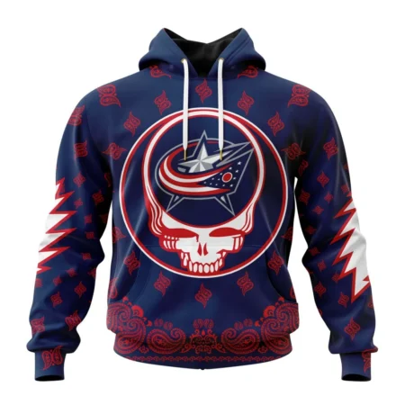 NHL Columbus Blue Jackets Special Grateful Dead Design,QTNHL080524A1918