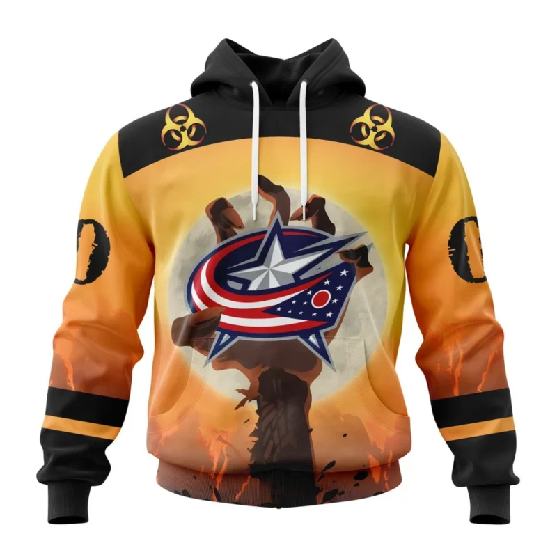 NHL Columbus Blue Jackets Special Zombie Design For Halloween,QTNHL080524A1947