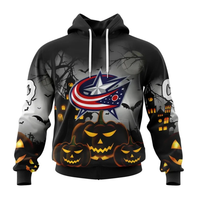 NHL Columbus Blue Jackets Special Design For Halloween,QTNHL080524A2005