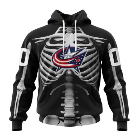 NHL Columbus Blue Jackets Special Skeleton Costume For Halloween,QTNHL080524A2036