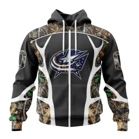 NHL Personalized Name And Number, Columbus Blue Jackets Special Camo Hunting Design ,QTNHL Personalized Name And Number,080524B2219