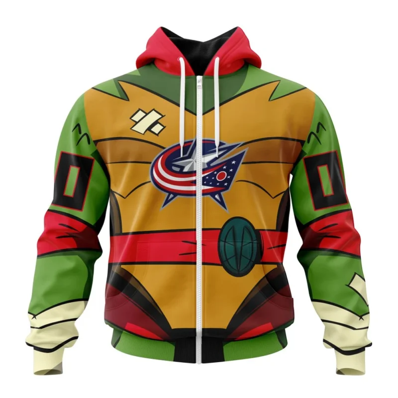 NHL Personalized Name And Number, Columbus Blue Jackets Special Teenage Mutant Ninja Turtles Design,QTNHL Personalized Name And Number,080524B2279