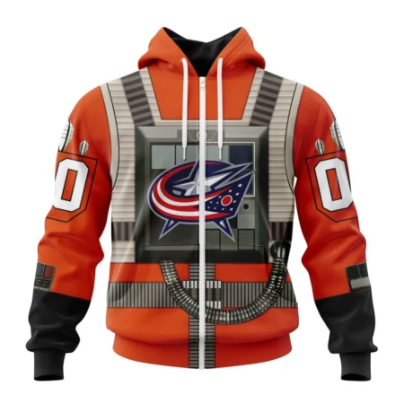 NHL Personalized Name And Number, Columbus Blue Jackets Star Wars Rebel Pilot Design,QTNHL Personalized Name And Number,080524B2334