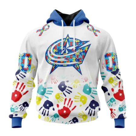 NHL Columbus Blue Jackets Special Autism Awareness Design,QTNHL080524A2544