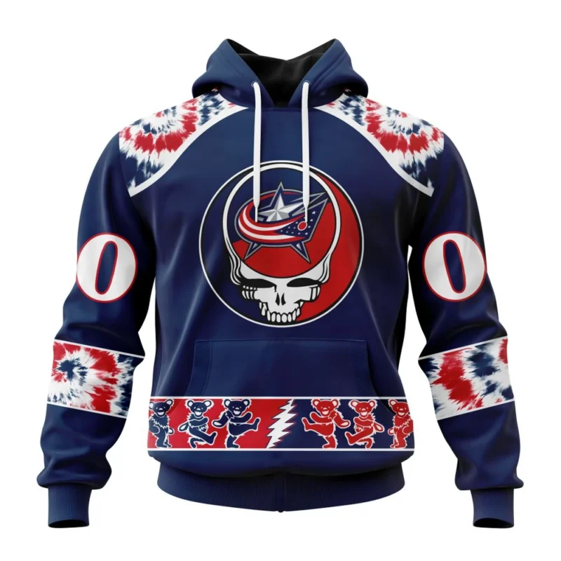 NHL Columbus Blue Jackets Special Grateful Dead Design,QTNHL080524A263