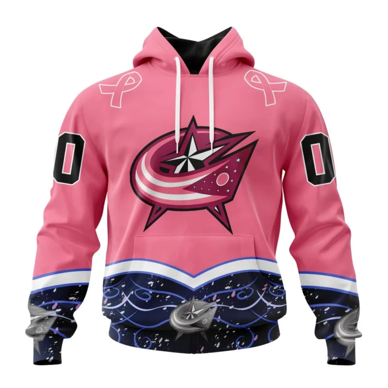 NHL Columbus Blue Jackets, Specialized Unisex For Hockey Fights Cancer,QTNHL080524A2835