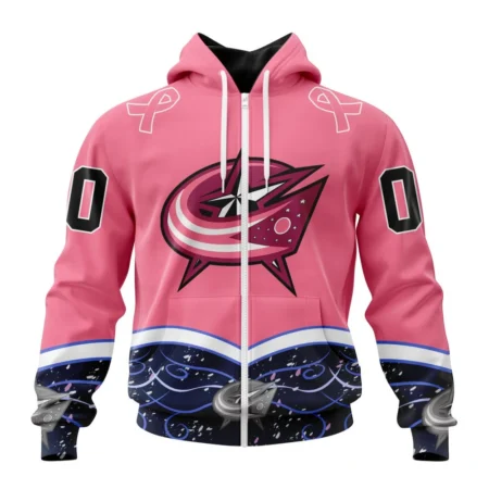 NHL Columbus Blue Jackets, Specialized Unisex For Hockey Fights Cancer,QTNHL 080524B2835